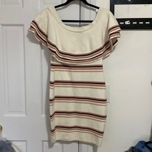 Gab Kate body con fiesta tiered ruffle off the shoulder dress NWOT